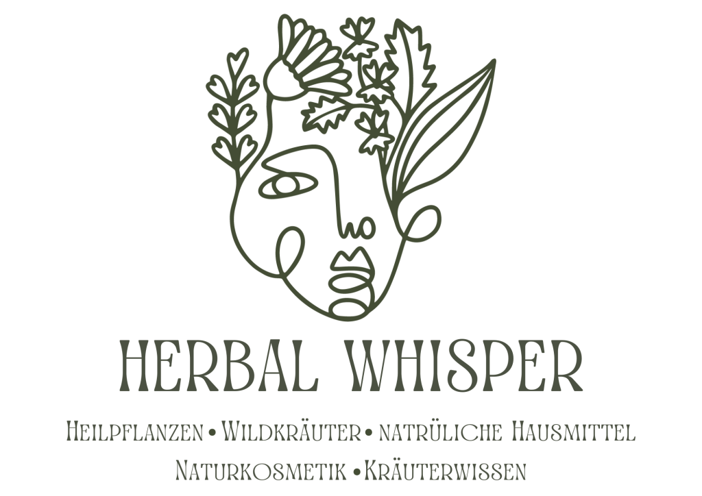 Mein Logo zeigt eine gezeichnete Gesichtshälfte einer Frau, die äußeren Linien verschmelzen und es entstehen Heilpflanzen und Wildkräuter. Das Logo entstand um widerzuspiegeln, dass hier Kräuterwissen geteilt wird und Rezepte für Naturkosmetik und natürliche Hausmittel vorgestellt werden.